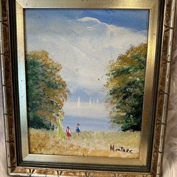 Vintage Oil on Canvas Signed Montrec - Picture 1 of 12